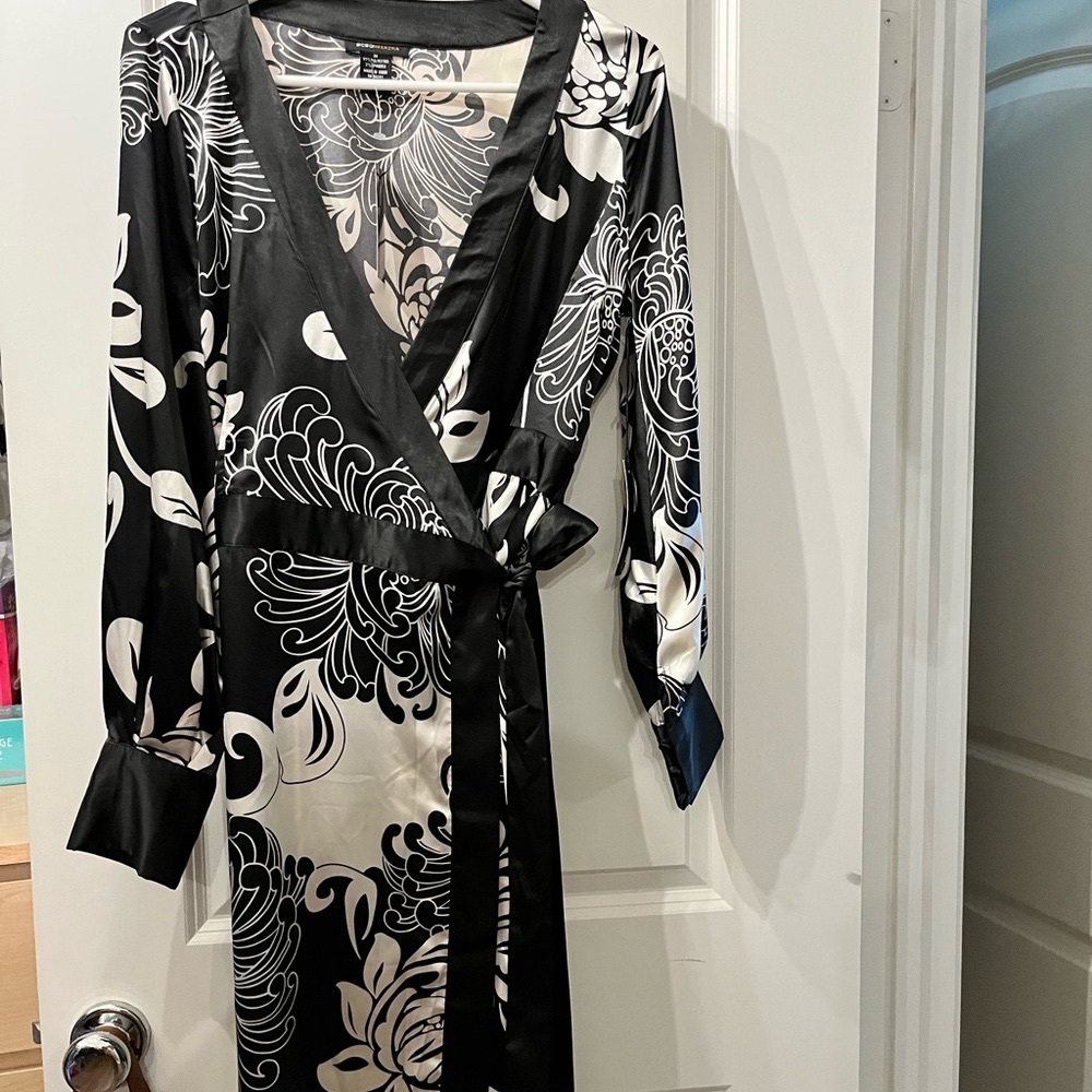 BCBG black and white wrap dress